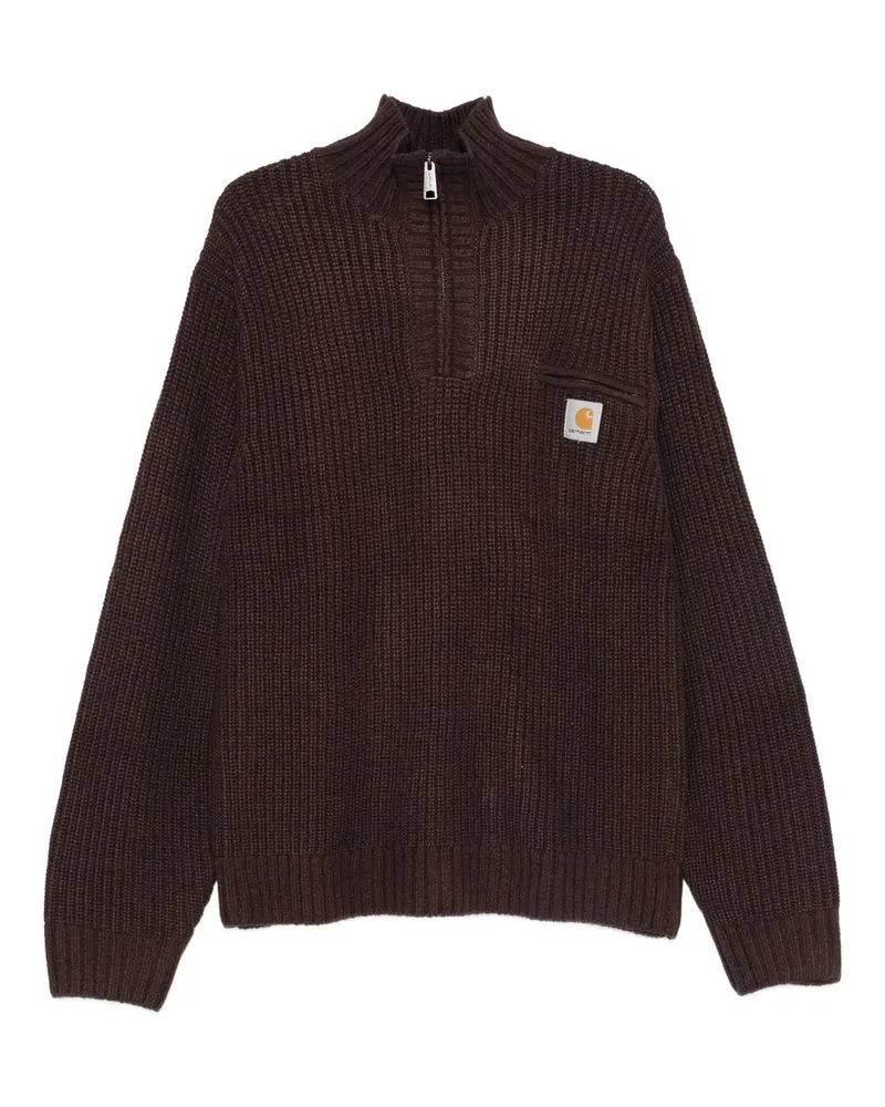 Carhartt WIP Detroit Half Zip Sweater Braun