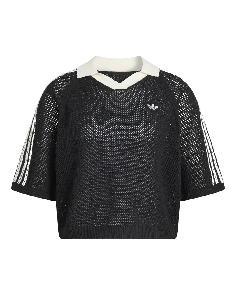 adidas Crochet Polo Schwarz