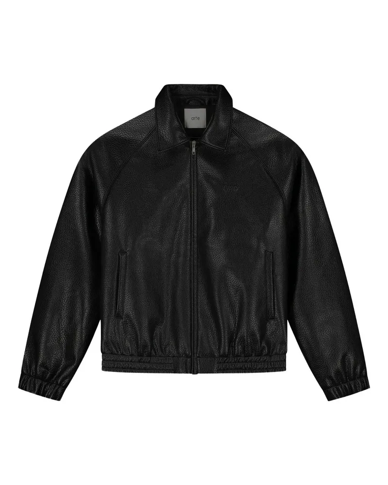 Arte Antwerp Basic Leather Jacket Schwarz