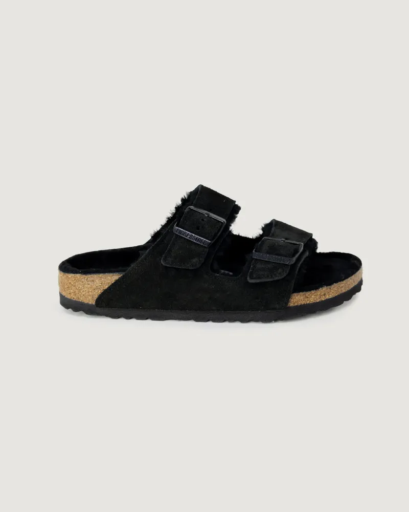 Birkenstock Arizona Shearling Black, Suede Leather Schwarz