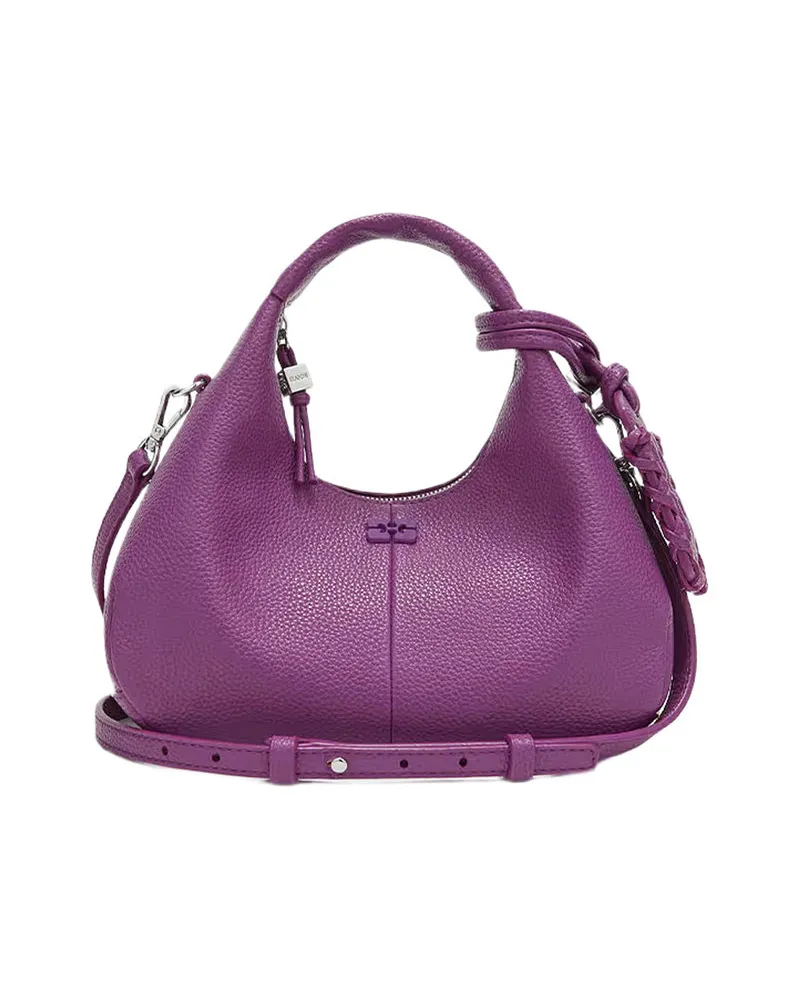 Ganni Hobo Mini Grained Violett