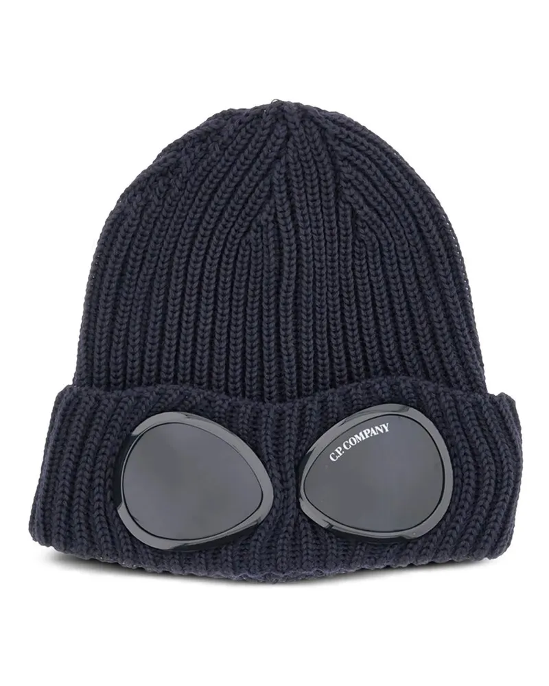 C.P. Company Accessories Knit Cap in Extrafine Merino Wool Blau