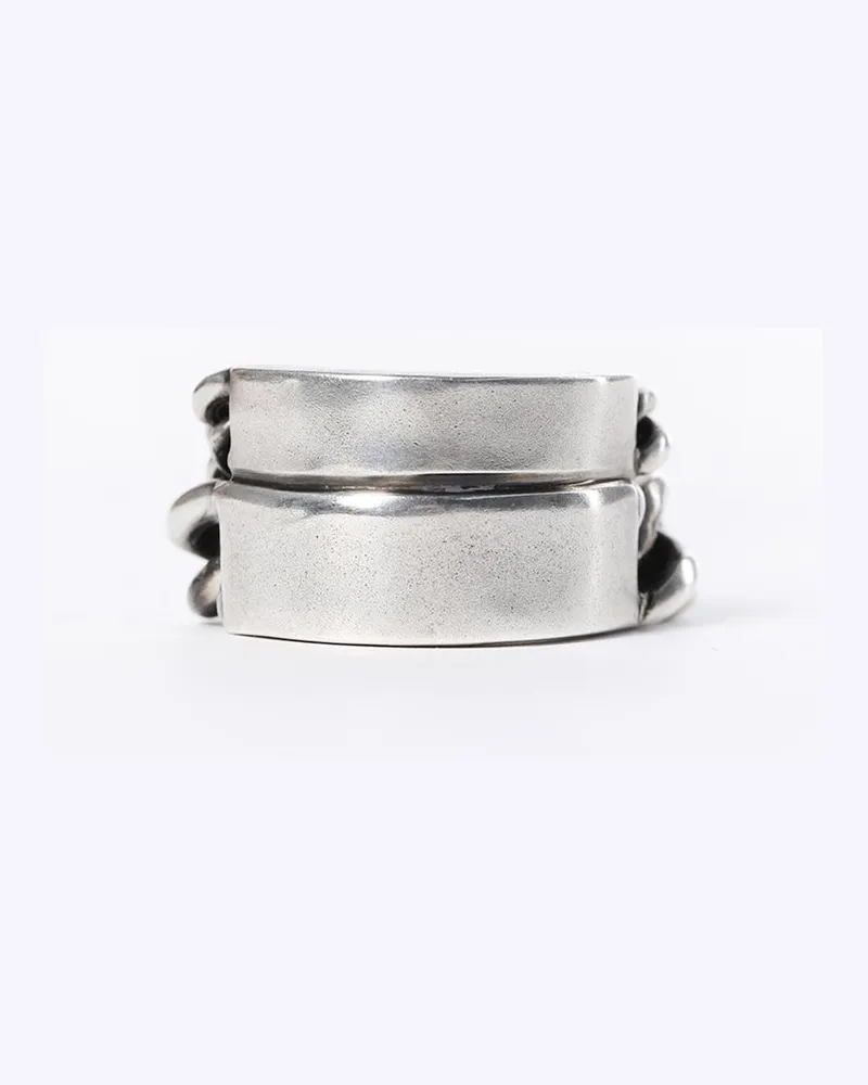 Ann Demeulemeester Ize Double Chains Ring Silber