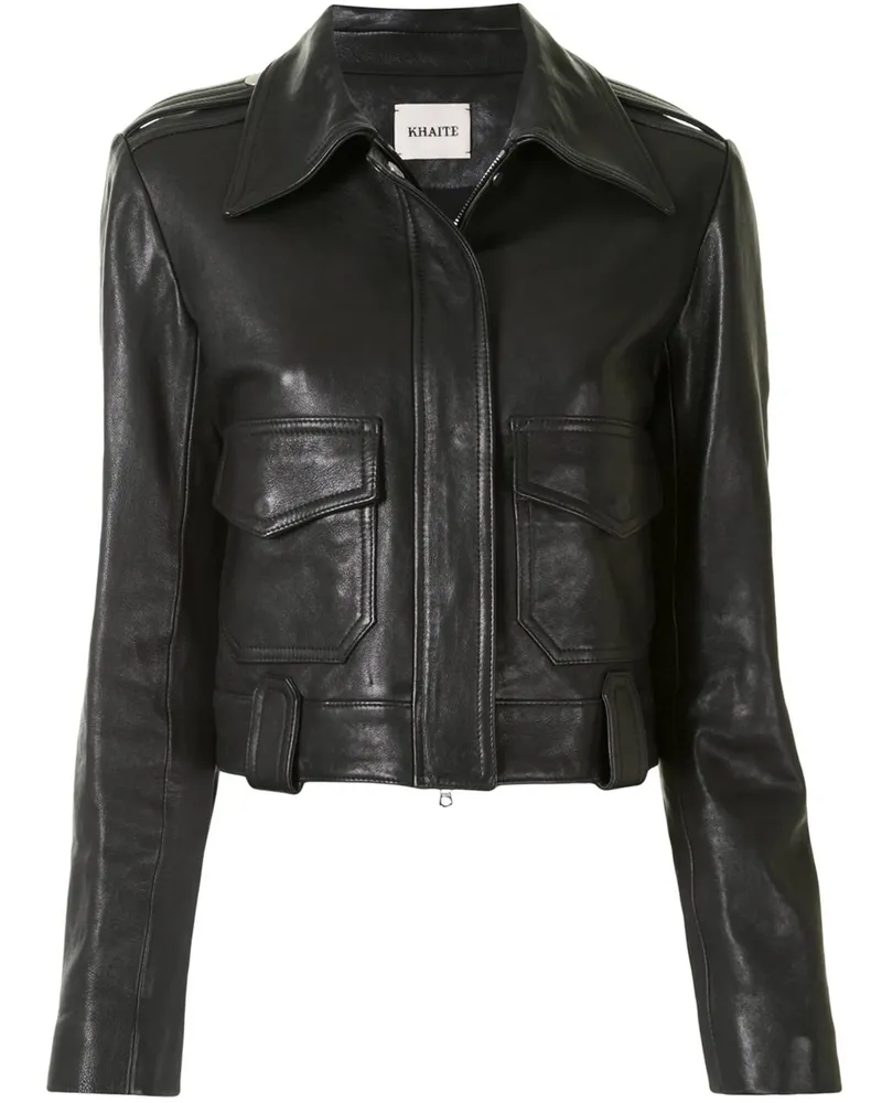 KHAITE Cordelia Moto Jacket Schwarz