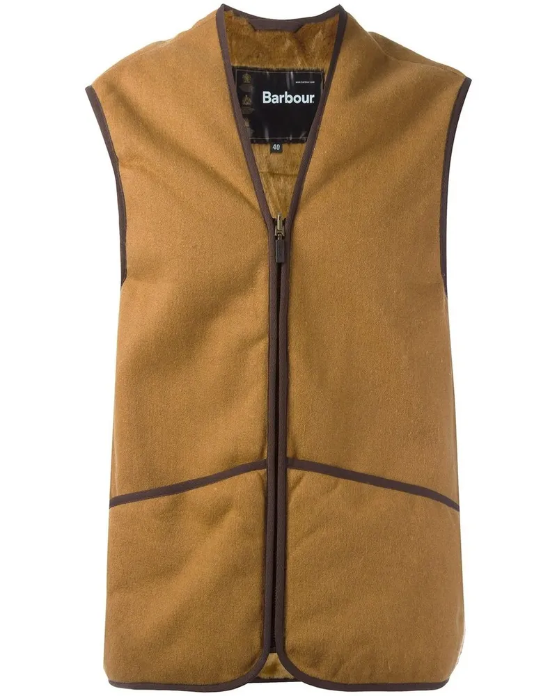 Barbour Warm Pile Waistcoat Zip Mli0004 Braun