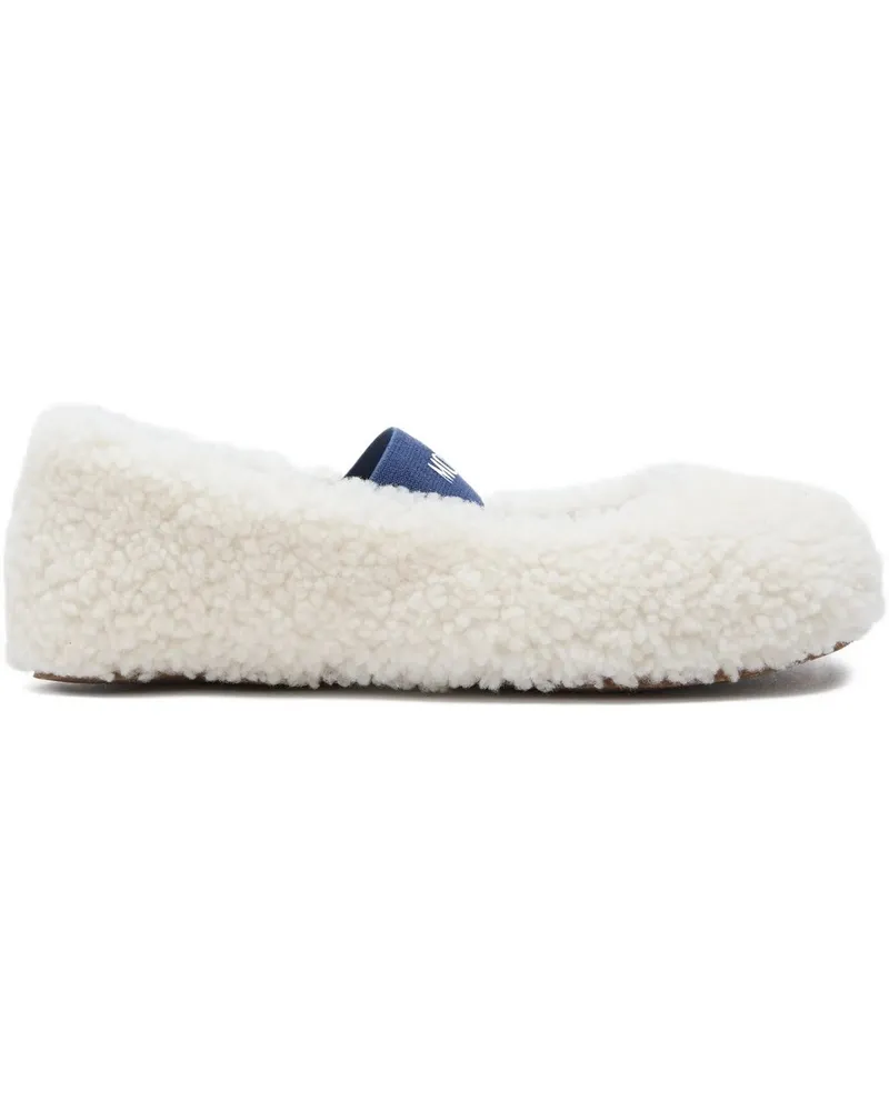 Moon Boot mb Shearling Ballerina Weiß