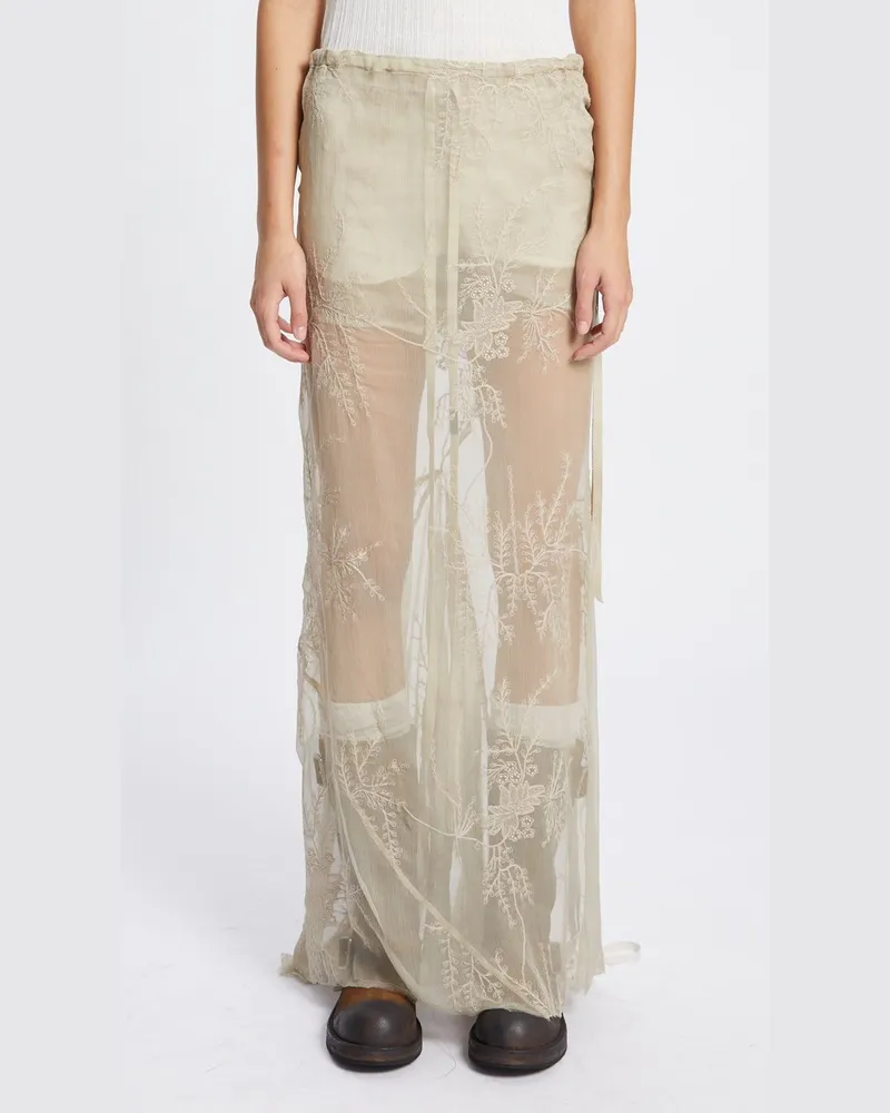 Ann Demeulemeester Sheila Long Bias Skirt Beige