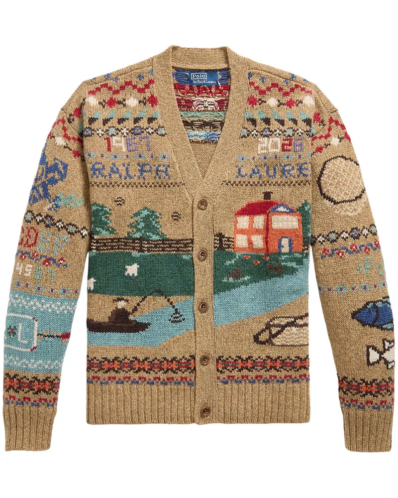 Ralph Lauren Relaxed Fit Scenic Wool Cardigan 710b23902001 Mehrfarbig