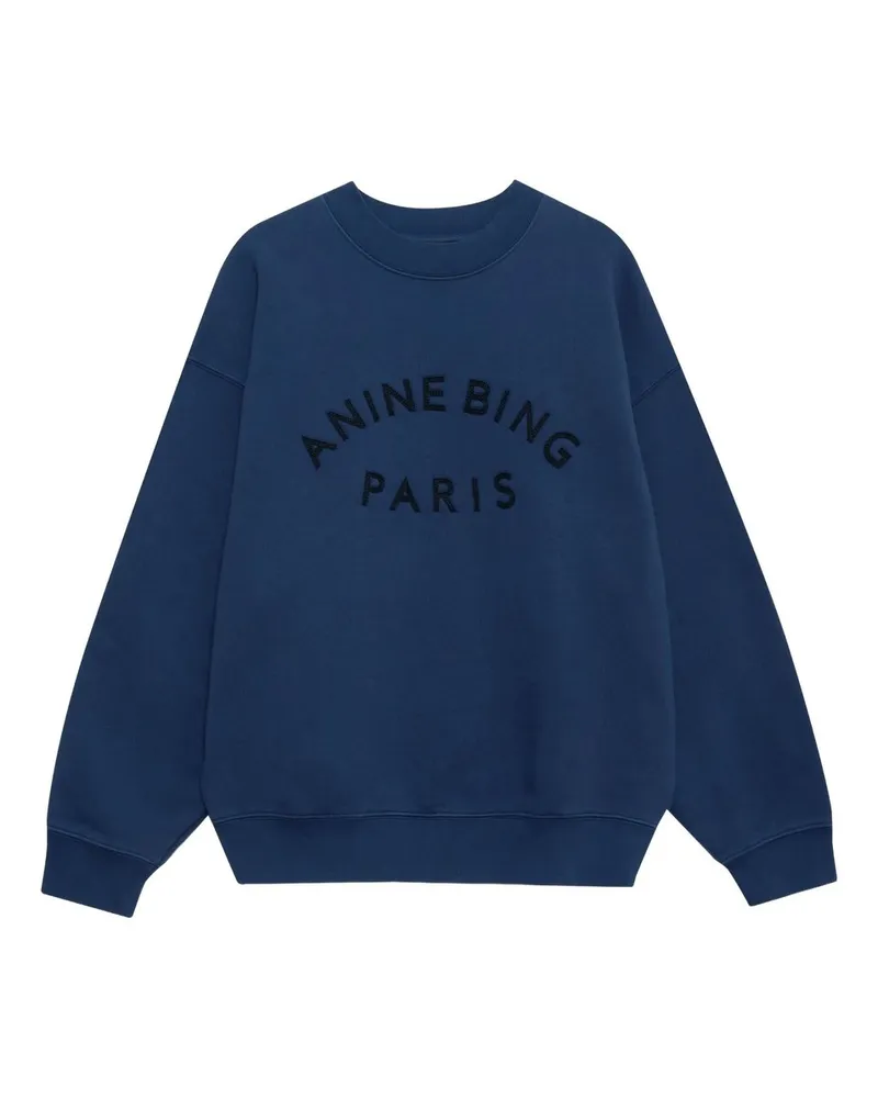 Anine Bing Jaci Sweatshirt Paris - Washed Navy Blau