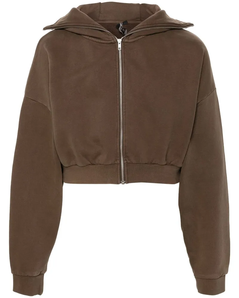 Entire Studios Cropped Full Zip Brunette Braun