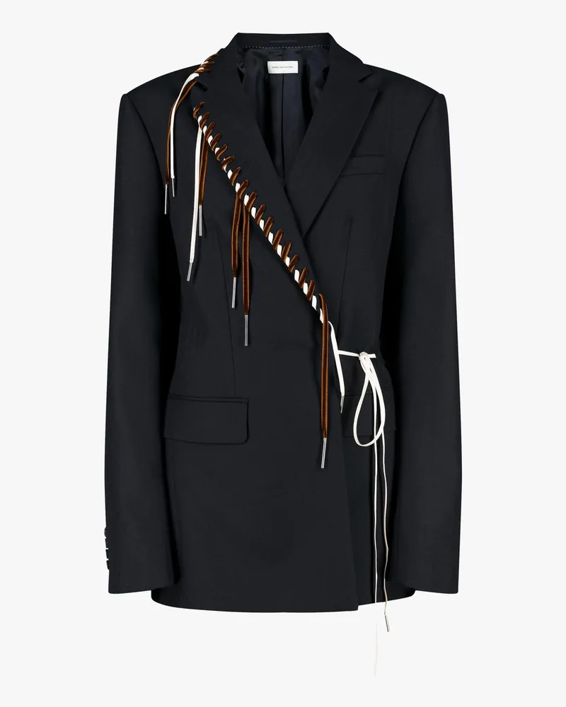 Dries van Noten 00335 Baftan Emb 2193 W.w.jacket Blau
