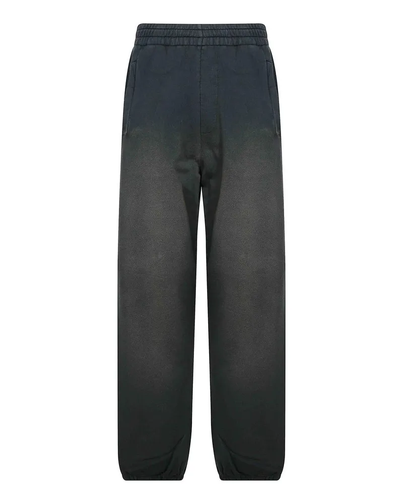 Golden Goose Journey Unisex Jogging Dyed Cotton Fleece Bleaching Effect Wirh Embroidery Grau