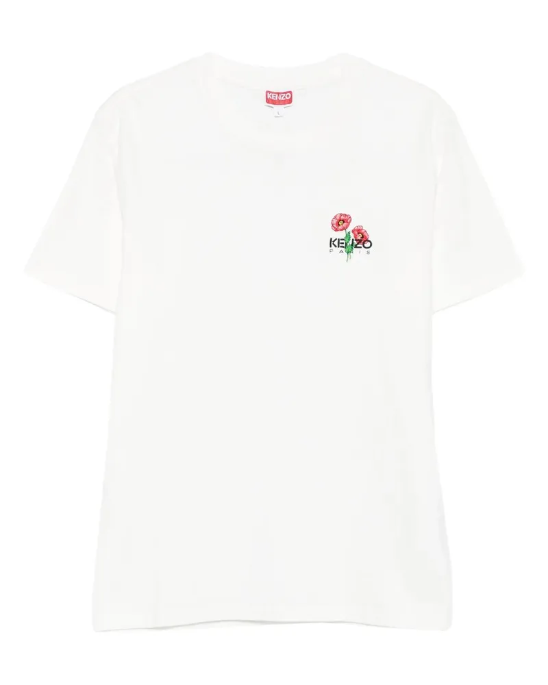 Kenzo Gots  Archive Bouquet Embroidered Slim Tshirt Weiß