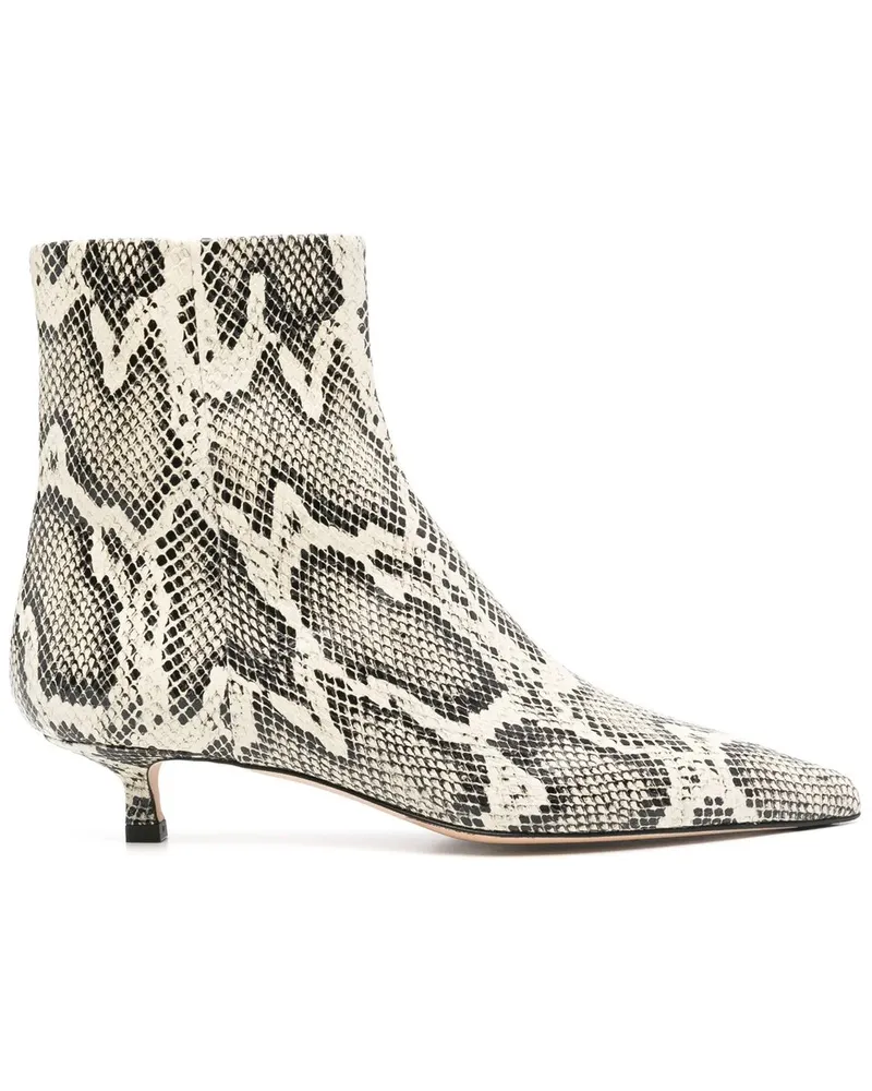 aeyde Sofie Snake Print Calf Leather Creamy Beige