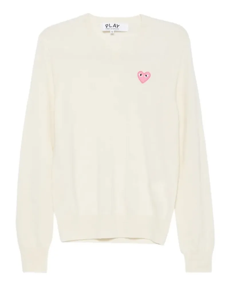 Comme des Garçons u Sweater Pink Emblem Knit Beige