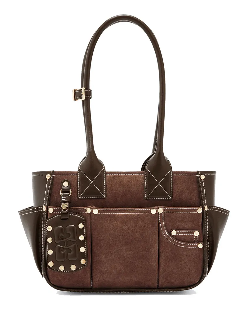 Ganni Posy Small Recycled Suede Braun