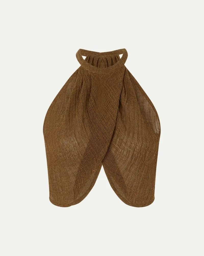 Le Kasha 1918 Top Linen Woman Braun