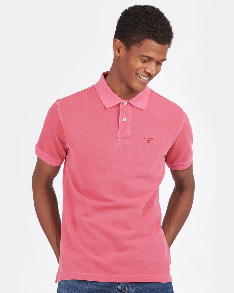 Barbour Polo sportiva lavata rosa Rose