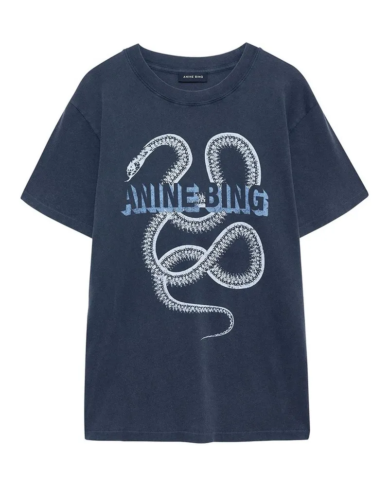 Anine Bing Lili Tee Snake  Washed Black Schwarz