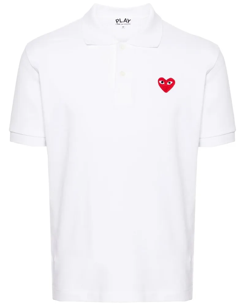 Comme des Garçons Unisex T-shirt Red Emblem Knit Weiß
