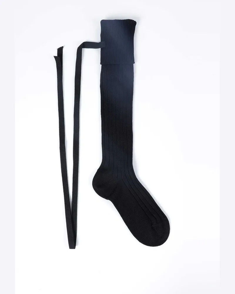 Ann Demeulemeester Jost Knee-high Socks With Ribbon Detail (pair) Mer Schwarz