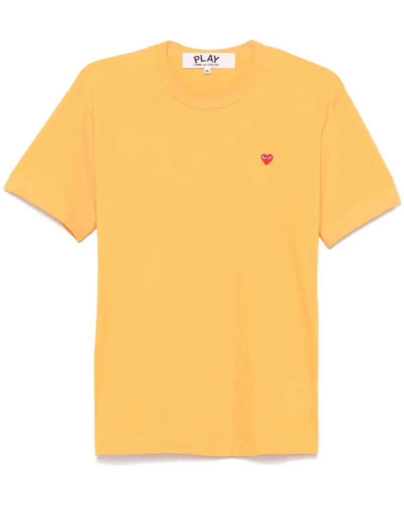 Comme des Garçons u T-shirt Small Red Emblem Knit Gelb