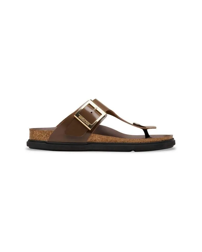 Birkenstock Gizeh db Hex Shine Carafe, Natural Leather Braun