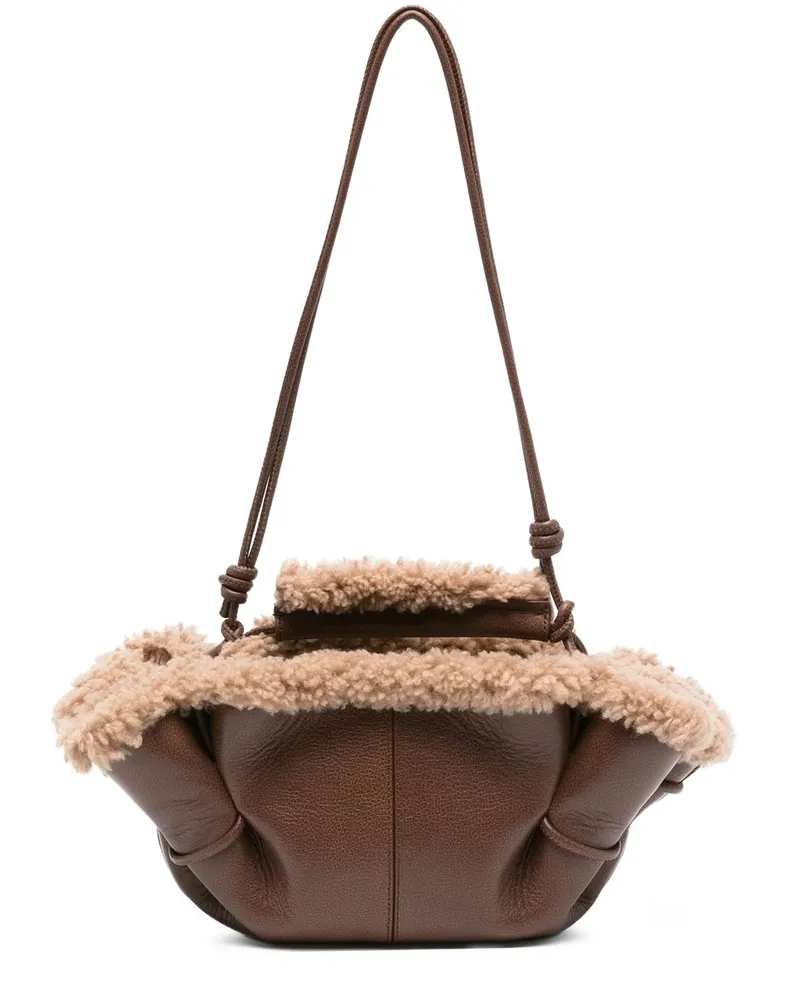 HEREU Arta Mini Curly Shearling Trims Braun