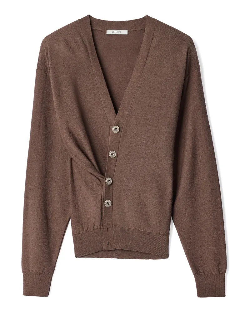 Christophe Lemaire Relaxed Twisted Cardigan Braun