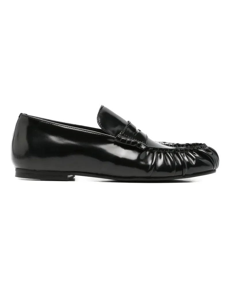 Alohas Aven Black Leather Loafers Schwarz