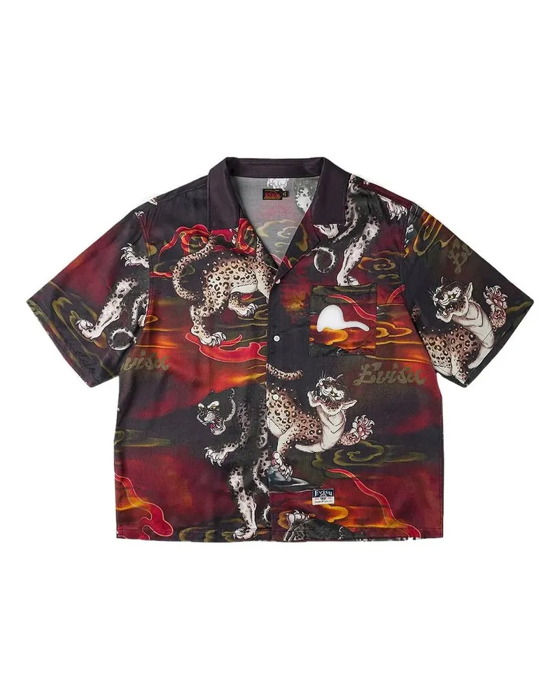 Evisu ht Leopard Aop ss Shirt Mehrfarbig