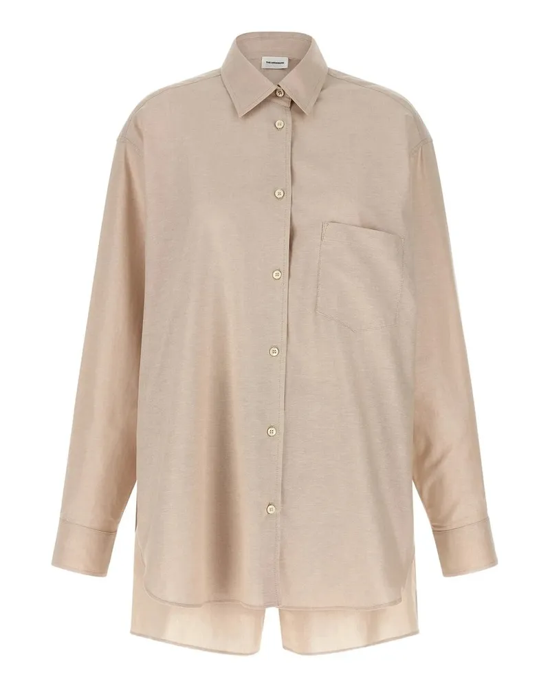 ANDAMANE Georgiana Set - Oversized Shirt + Boyfriend Boxer Beige