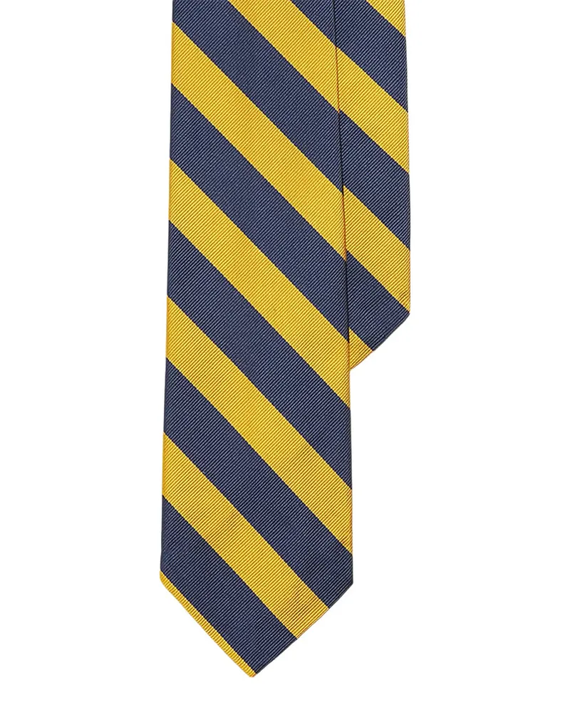 Ralph Lauren Striped Silk Repp Narrow Tie 712883563001 Blau