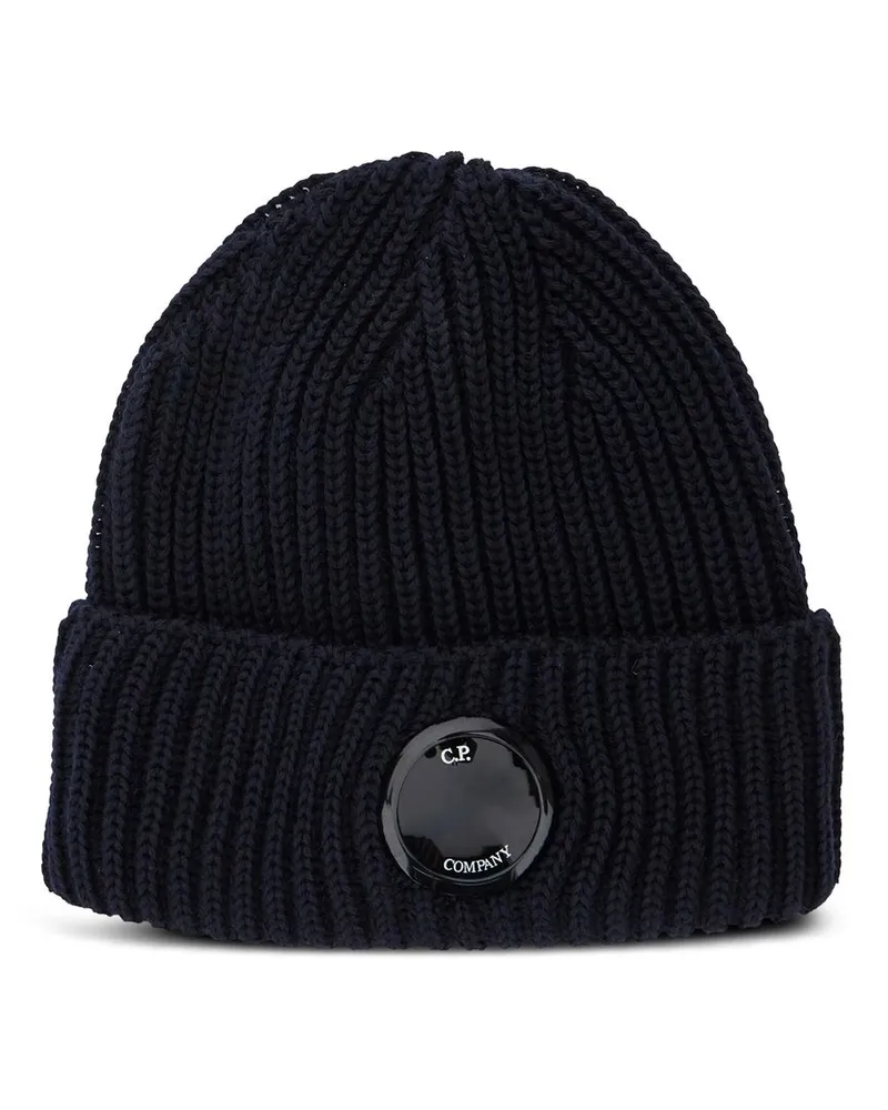 C.P. Company Accessories Knit Cap in Extrafine Merino Wool Blau