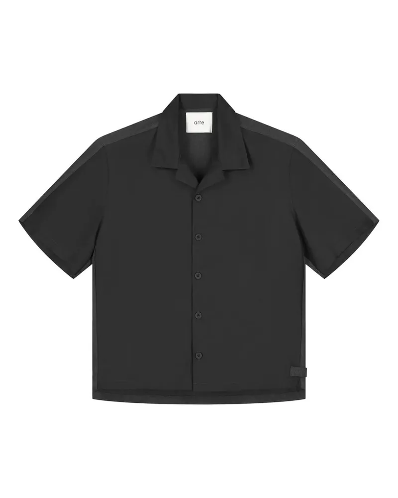 Arte Antwerp Nylon Linen Shirt Schwarz