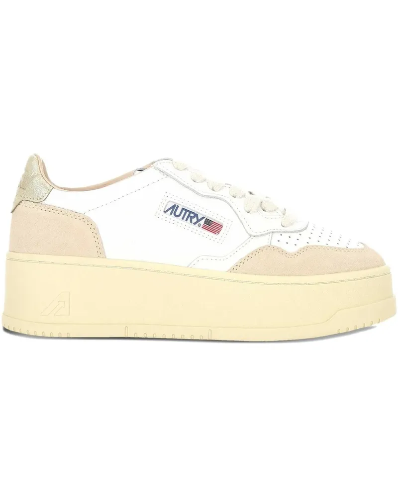 AUTRY Platform Low Woman Leat/suede Weiß