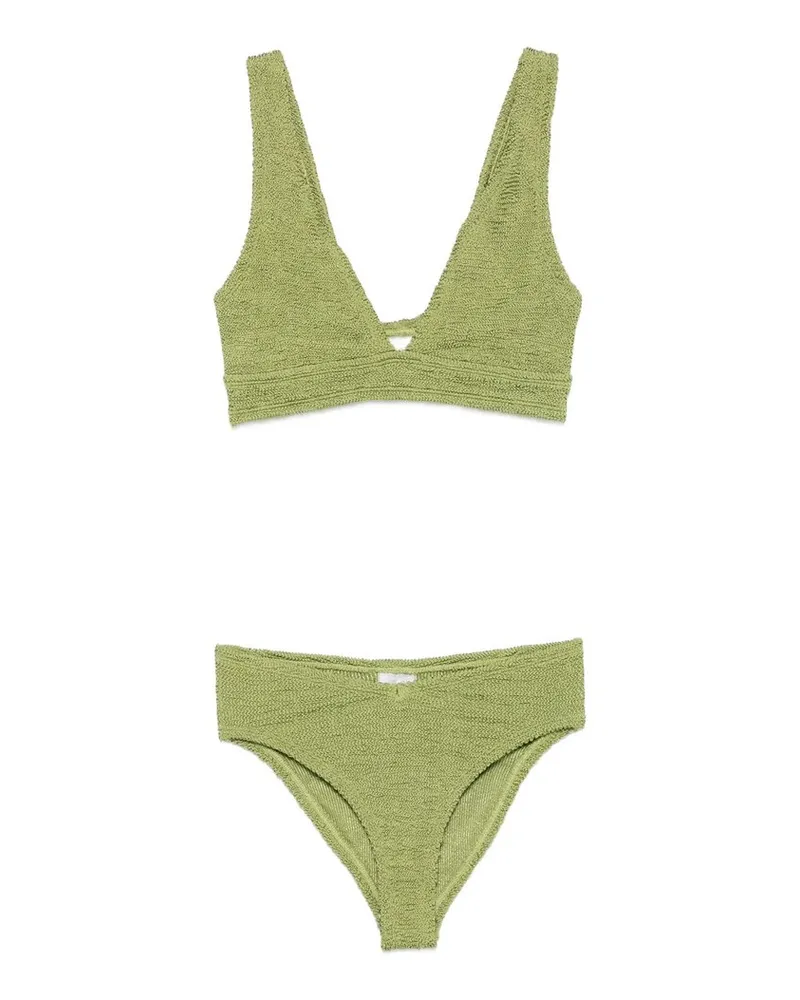 Hunza G Angel Bikini Metallic Crinkle Grün