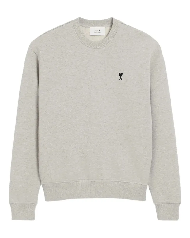AMI Paris Sweatshirt With Contrasted Ami de Coeur Grau