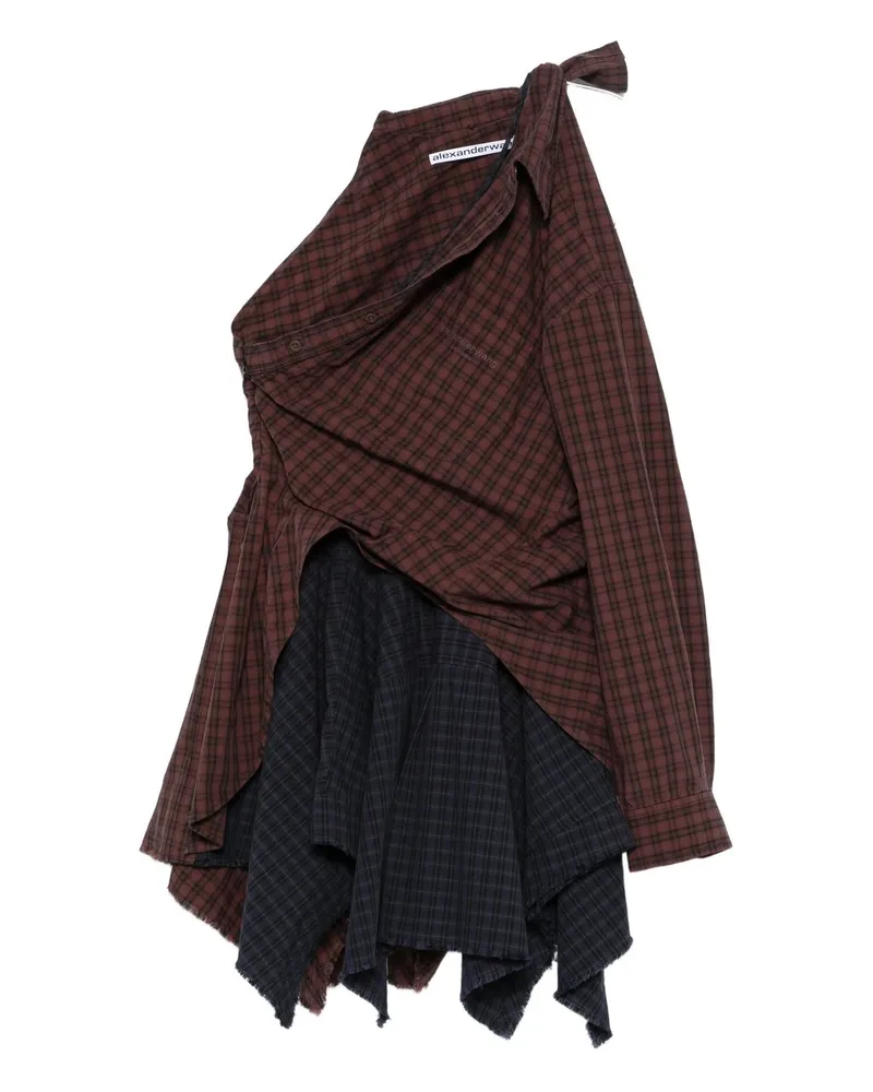 Alexander Wang Asymmetric Deconstructed Mini Shirt Dress Mehrfarbig