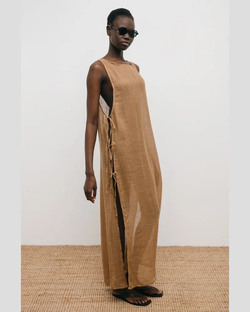 Le Kasha 1918 Very Light Linen Dress Beige