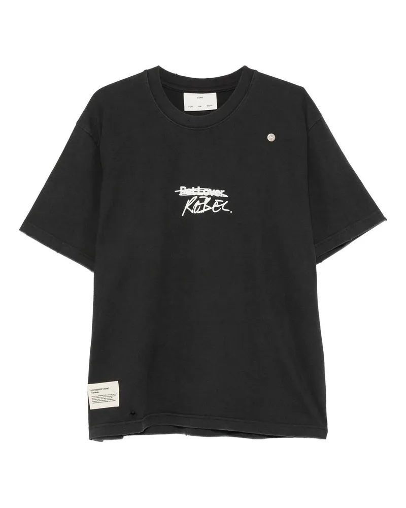 Song For The Mute Sftm x Birkenstock `the Rebel`` Distressed T-shirt Schwarz