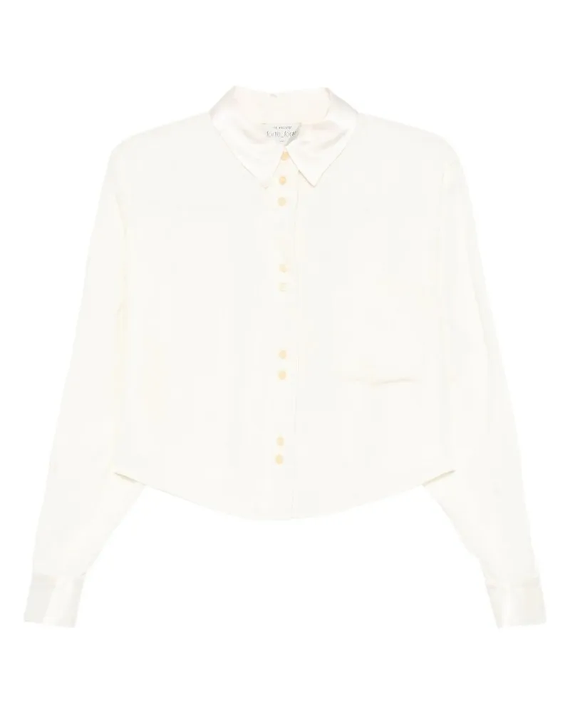 forte_forte Fluid Chic Velvet Boxy Shirt Weiß