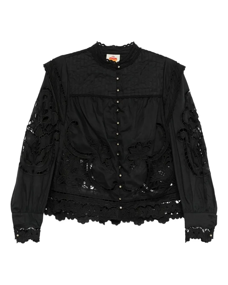 FARM Rio Black Richilieu Blouse Schwarz