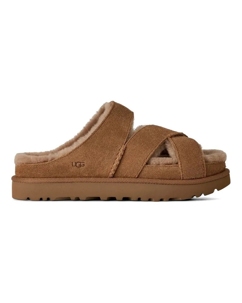 UGG w Greenport Cross Strap Slide Braun