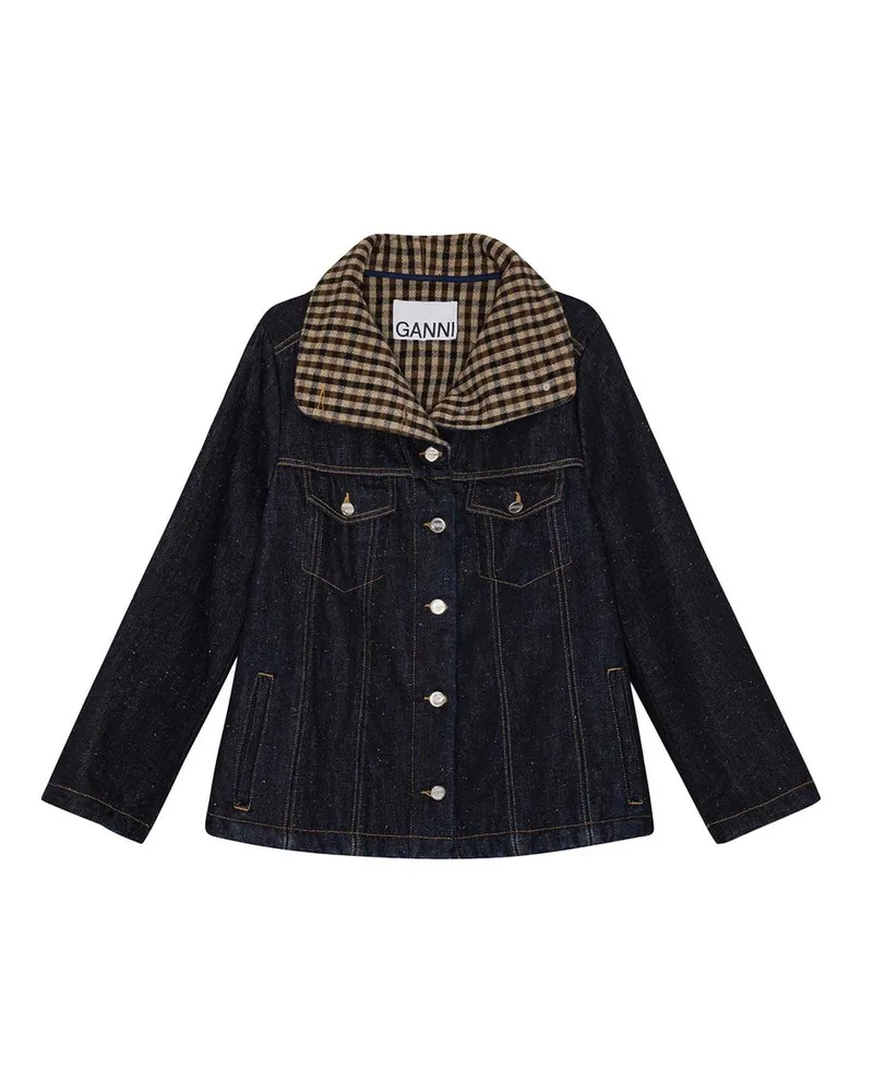 Ganni Neppy Denim Bonded Jacket Blau