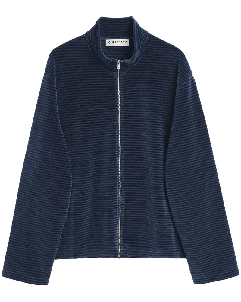 Our Legacy Shrunken Fullzip Polo Blau