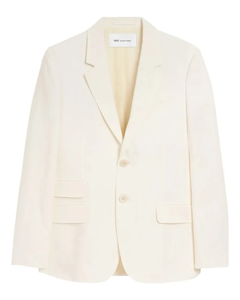 AMI Paris Straight Single Breasted Jacket Beige