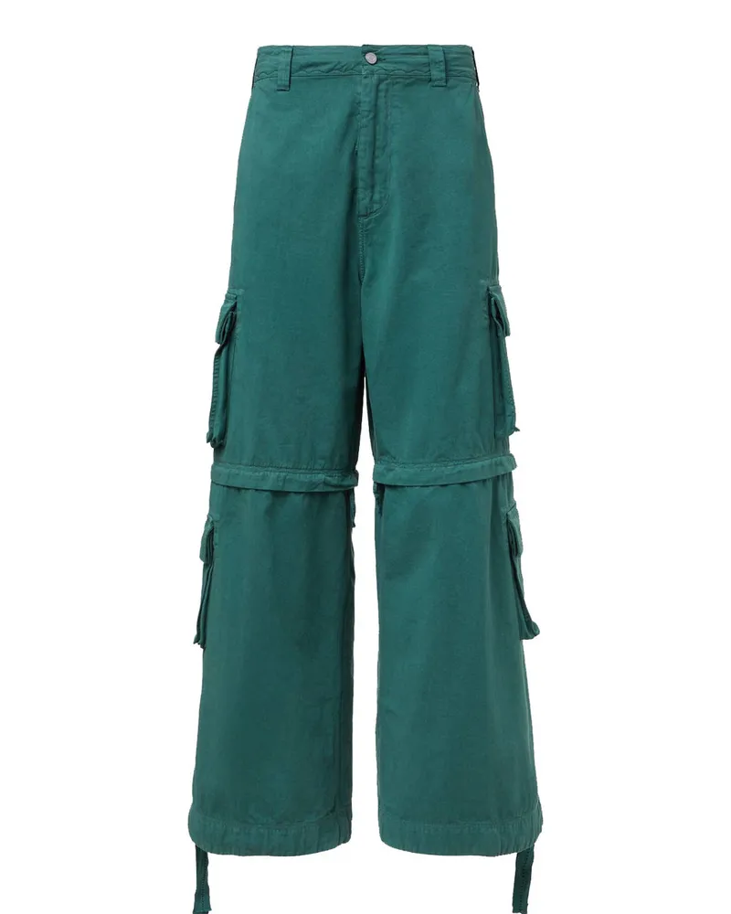 ERL Unisex Zip-off Cargo Pants Woven Grün