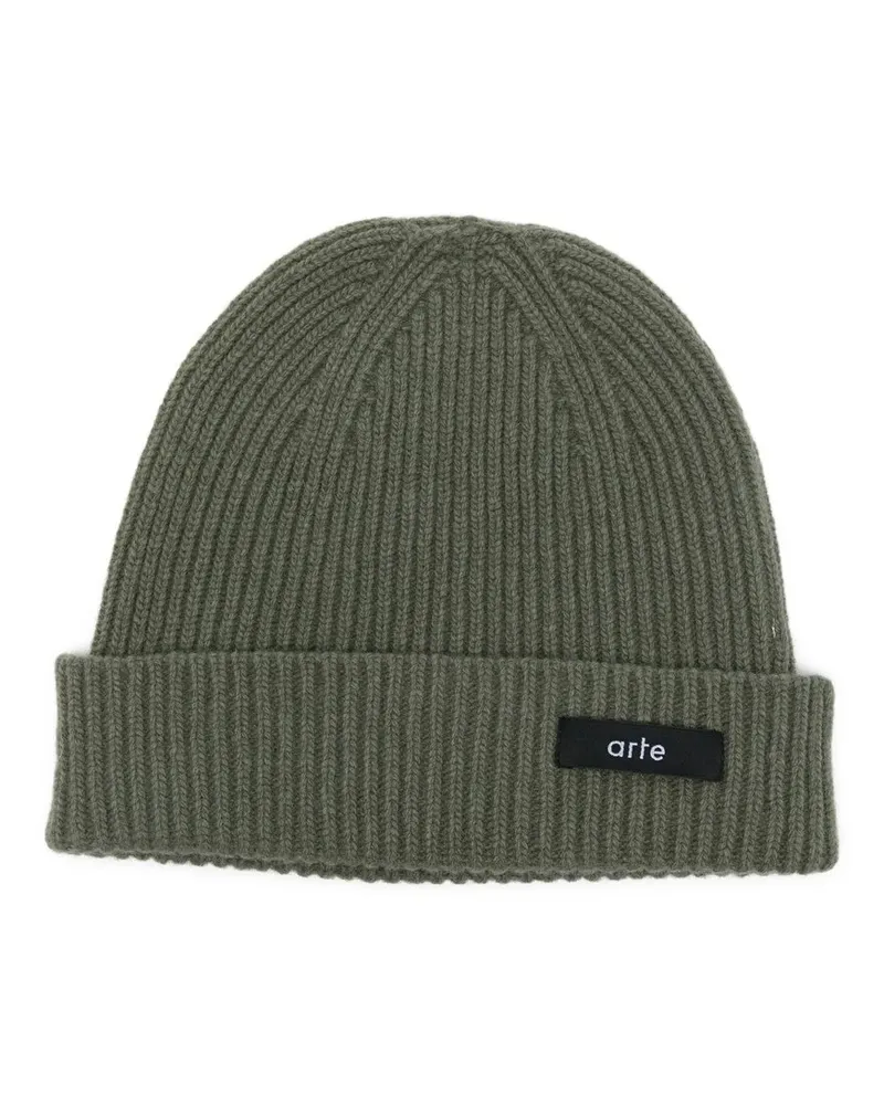 Arte Antwerp Label Beanie Grün