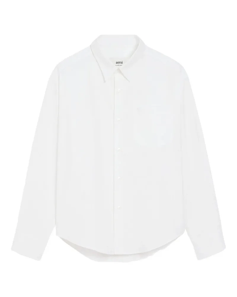 AMI Paris Embossed Adc Boxy Shirt Weiß
